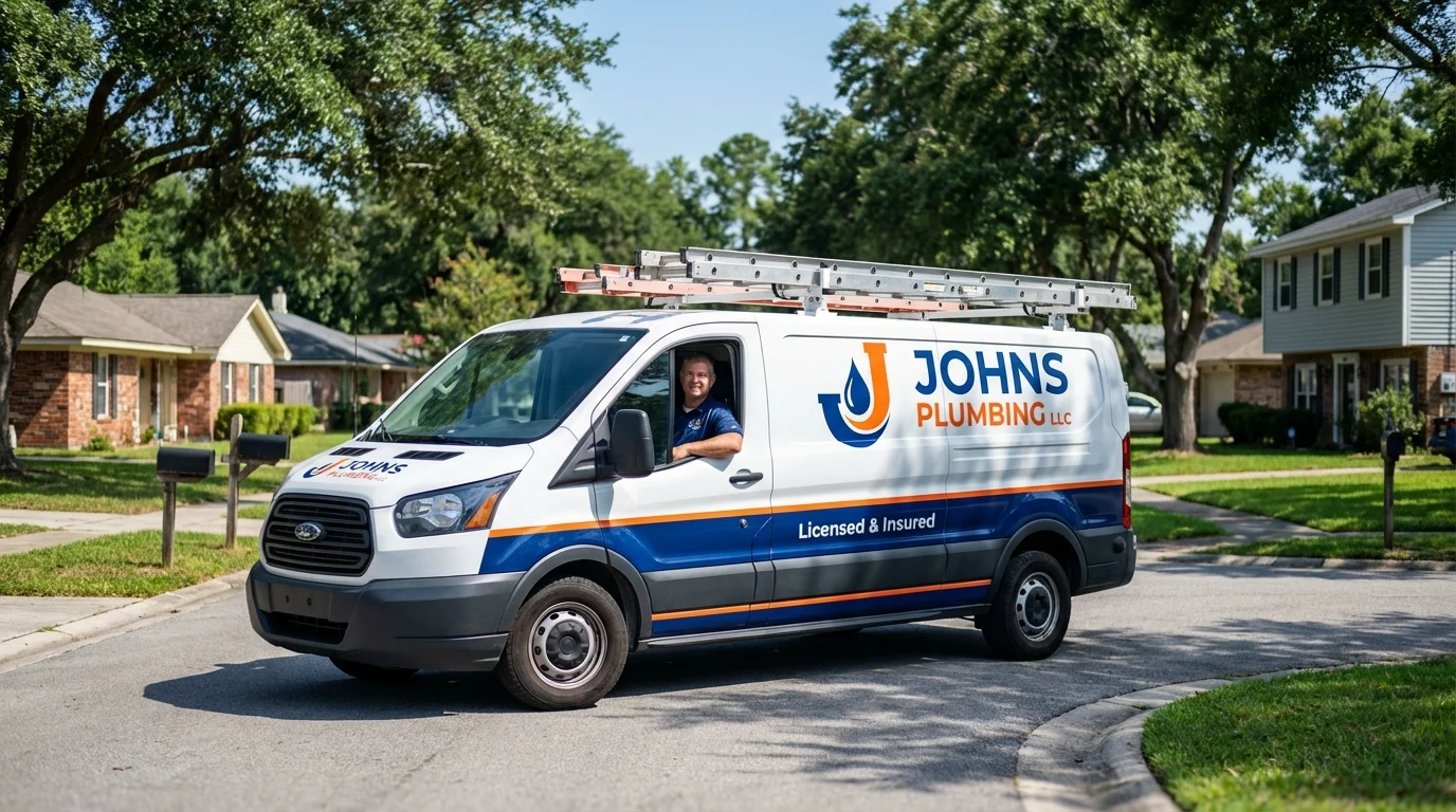 Johns Plumbing LLC service van in Richmond, IN