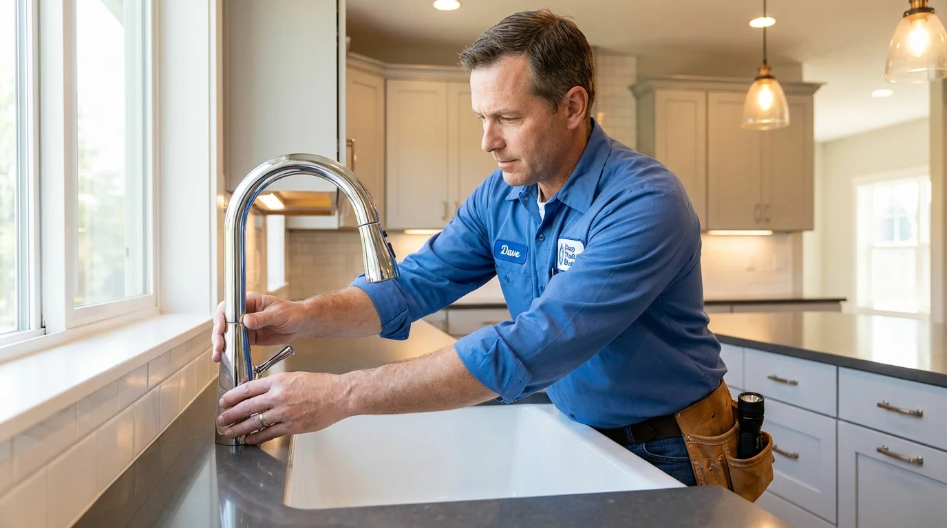 Kitchen faucet installation by Johns Plumbing LLC in Richmond